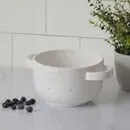 WHITE CERAMIC BERRY COLANDER