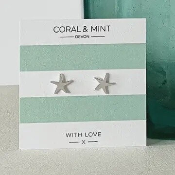 SILVER STARFISH STUDS