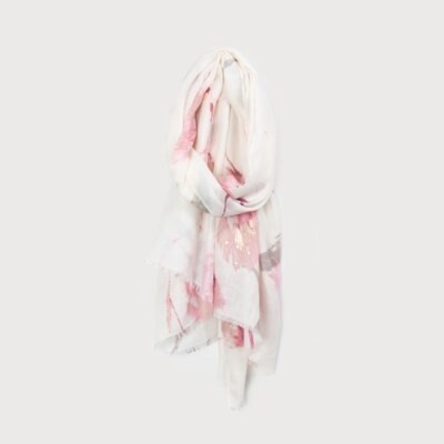 IVORY AND PINK AND GOLD SCARF