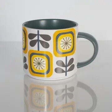MID CENTURY MODERN SUNFLOWER MUG
