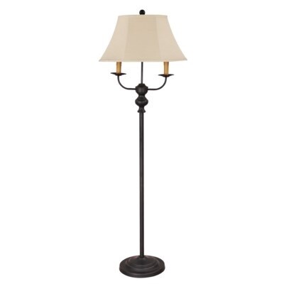 Bayfield Black Floor Lamp Linen Shade 60"H