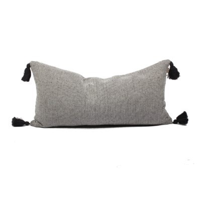 HERRINGBONE LONG PILLOW SLATE