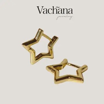 STAR 18K PLATED HOOPS