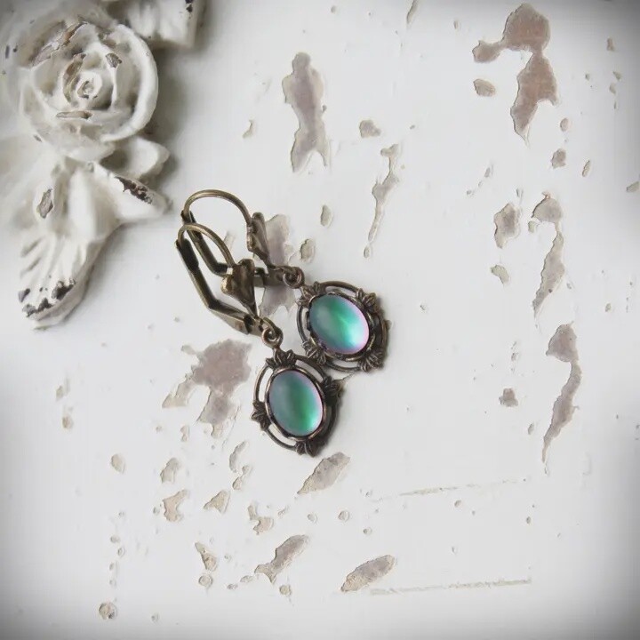 LUMINA FROSTED BLUE VINTAGE STYLE EARRINGS