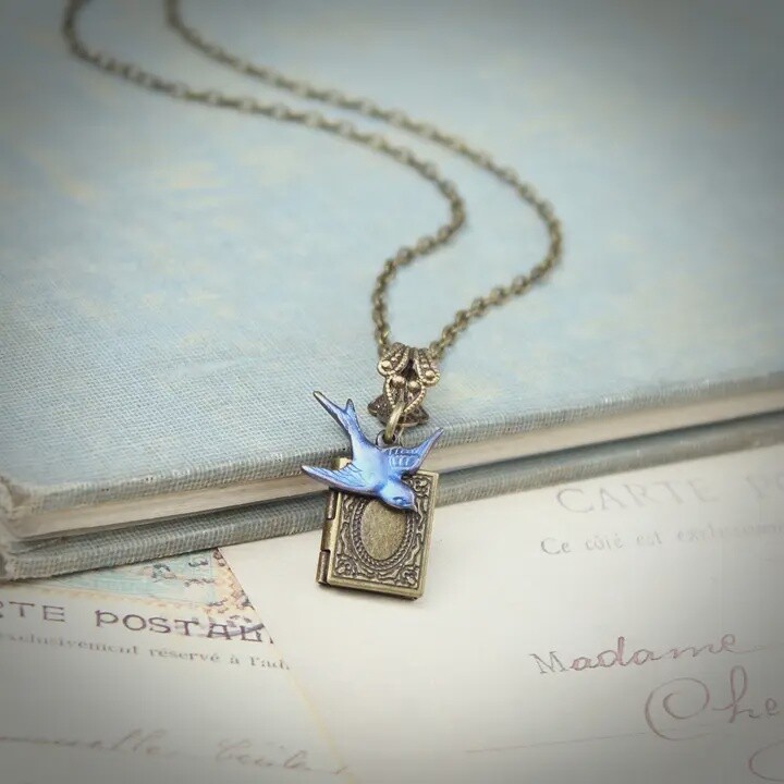 BLUE SPARROW LOCKET