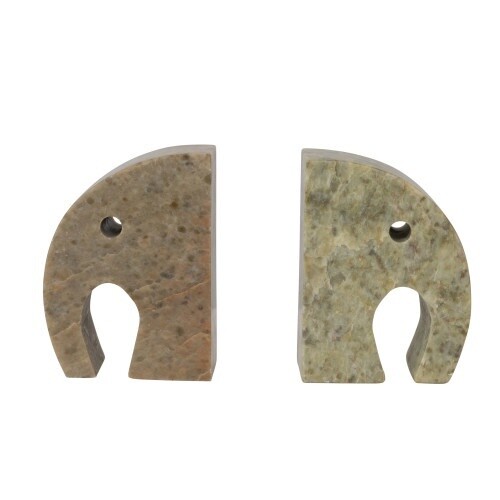 ELEPHANT SOAPSTONE BOOKENDS