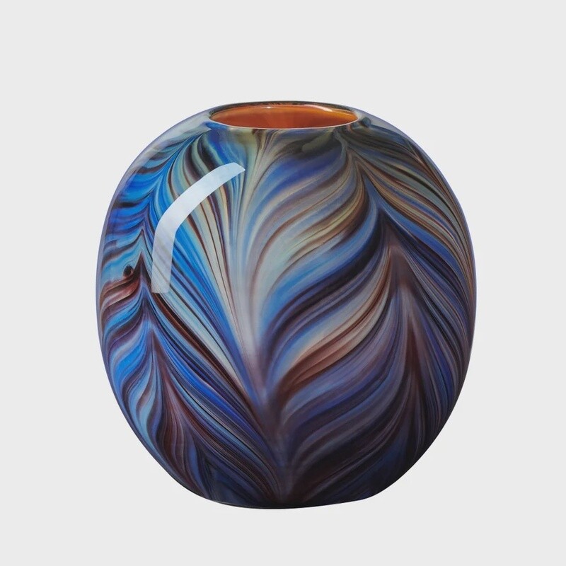 ODESSA FATHERED BLUE VASE