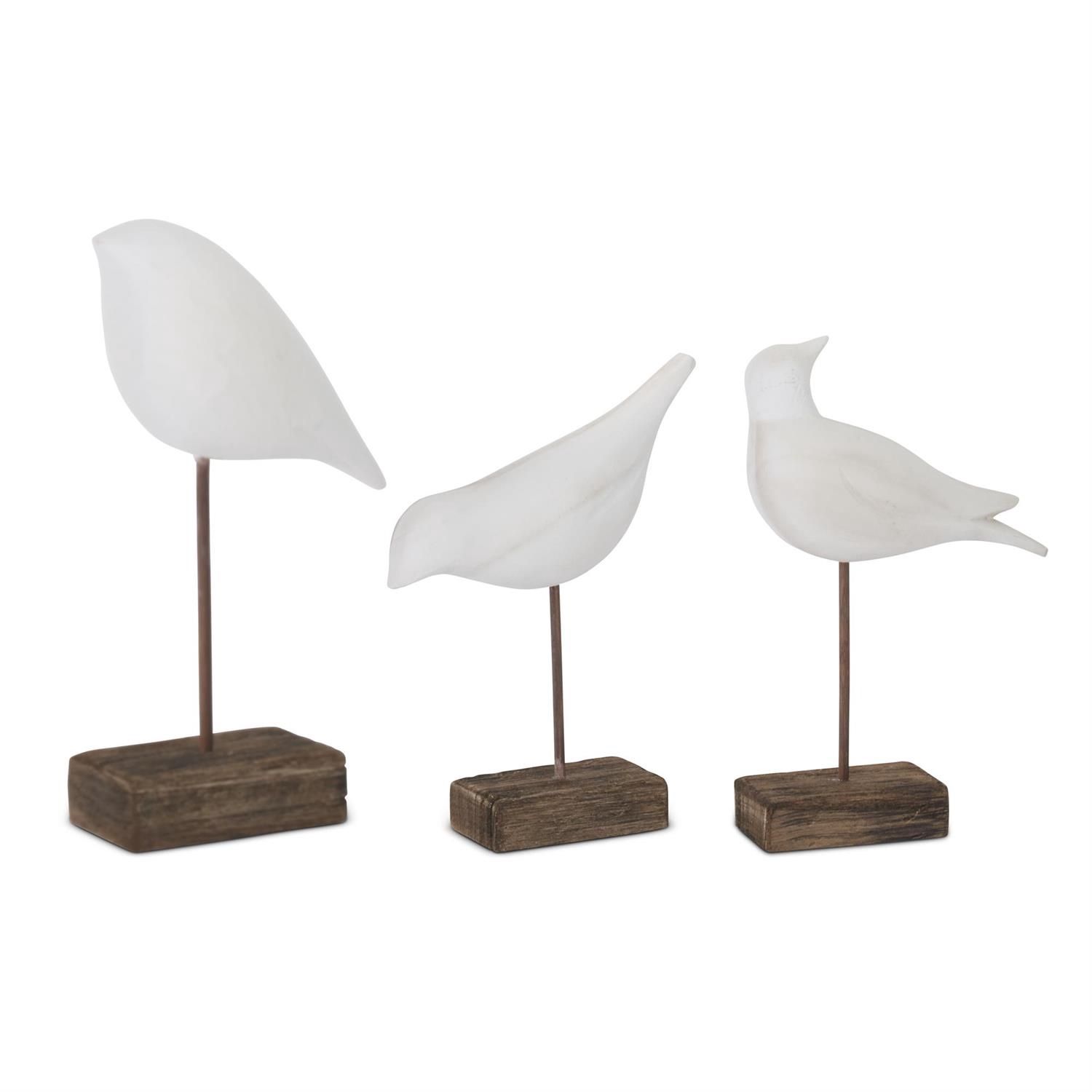 WHITE WOOD SHORE BIRD ON SPINDLE