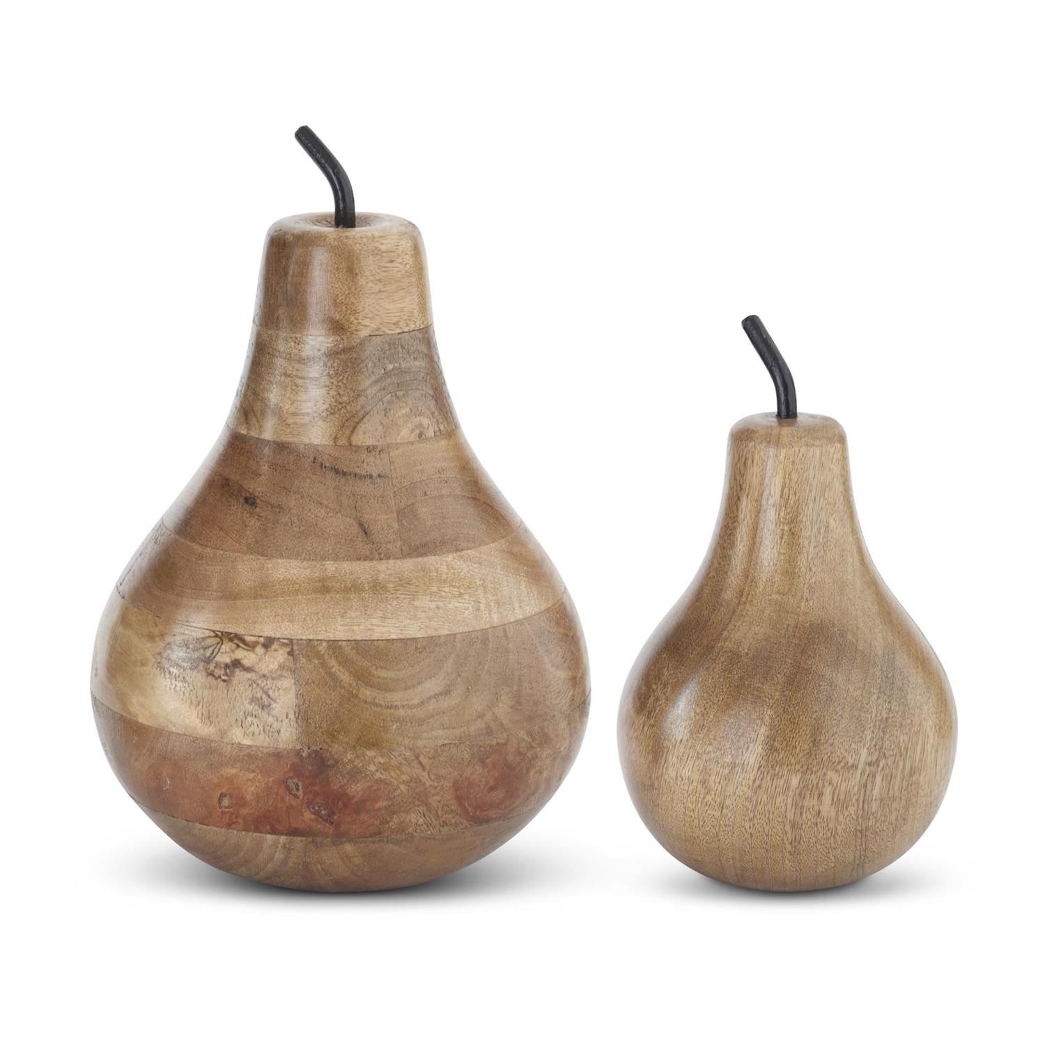 WOODEN CARVED PEAR 2 SIZES