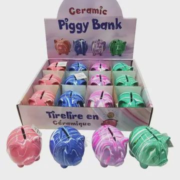 MARBLEIZED CERAMIC PIGGYBANK