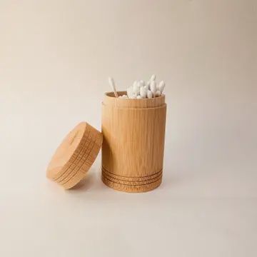 Natural Q-tips with Bamboo container