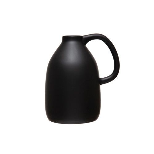 MATTE BLK DOLOMITE VASE