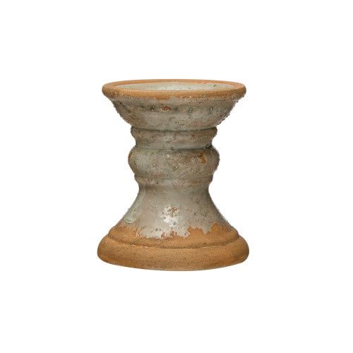 DISTRESSED TERRA COTTA CANDLE HOLDER