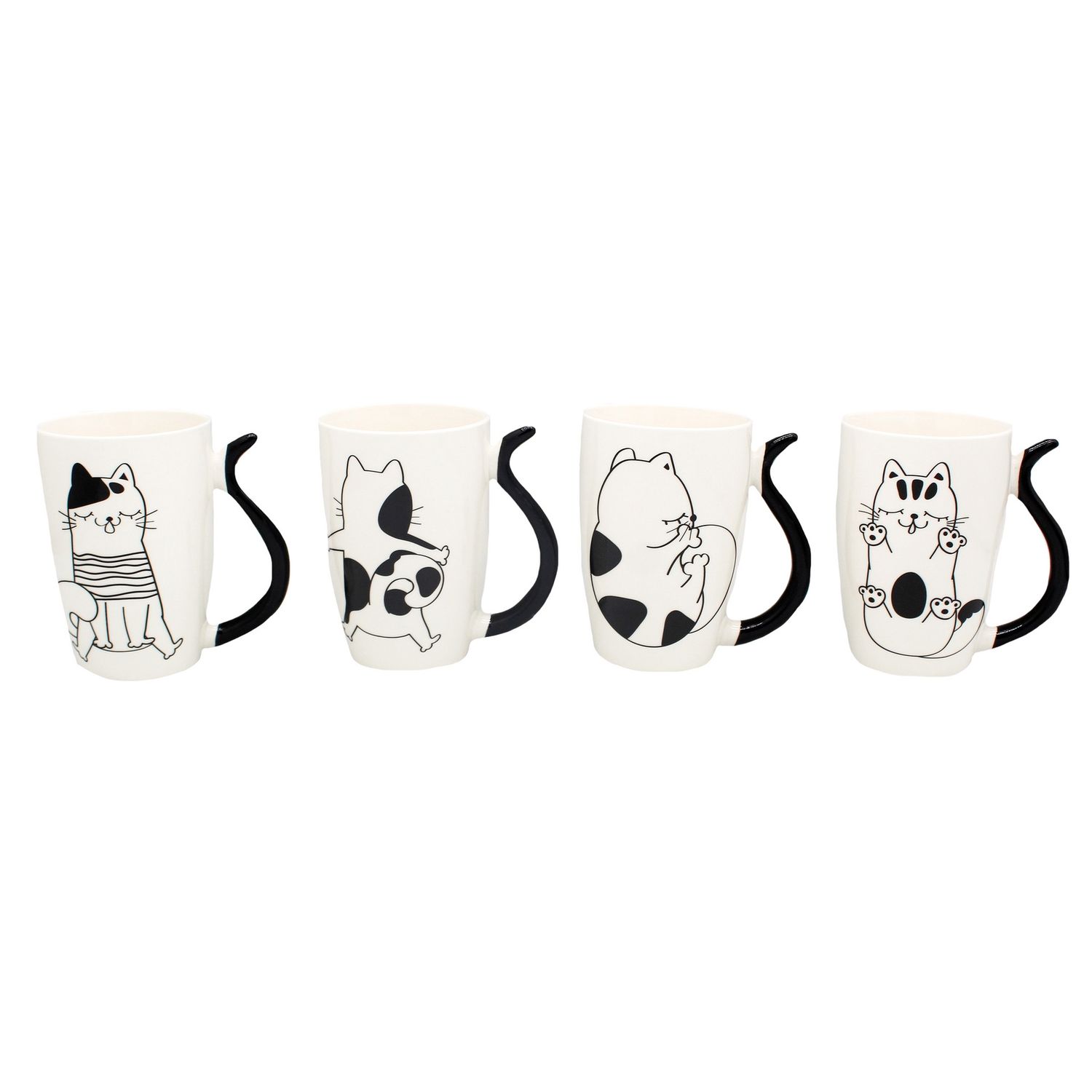 BLACK/WTE ASST CAT MUG
