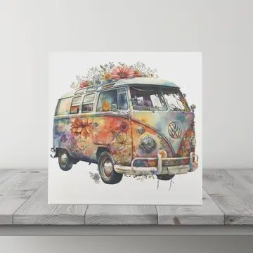 VW AND FLOWERS 6X6
