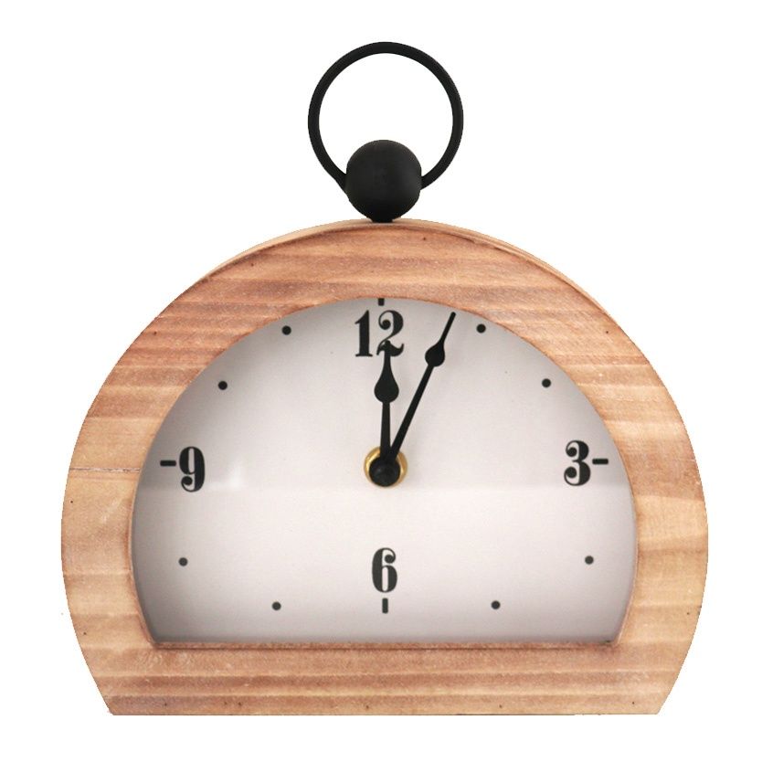 wood table clock