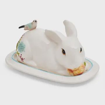 Fitz &amp; Floyd Meadow Covered Butter Dish