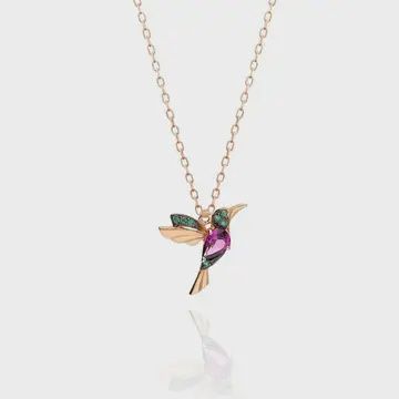 925 Sterling silver Ruby bird inc box