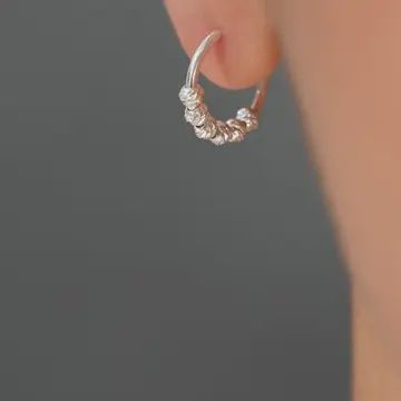 925 sterling silver Hoop with baubles