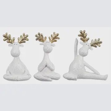 RESIN DEER WITH GOLD ANTLERS