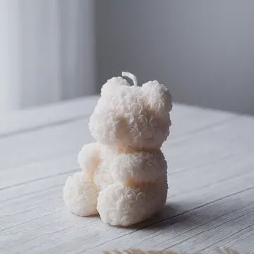 ROSE TEDDY BEAR CANDLE - VANILLA
