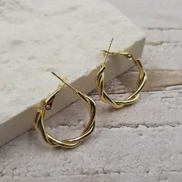 TWISTED GOLD HOOPS
