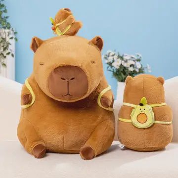CAPYBARA WITH BACKPACK PLUSH KEYCHAIN