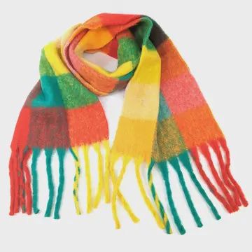 THICK CHECK SCARF - CINNAMON ROSEMARY