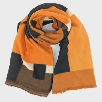 COLOUR BLOCK SCARF - MARMALADE