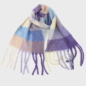 THICK CHECK SCARF - PASTELS
