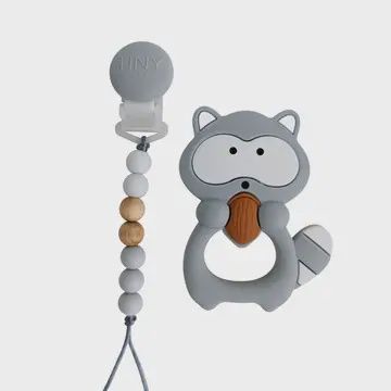 RACCOON TEETHER ON BEADED STRAND