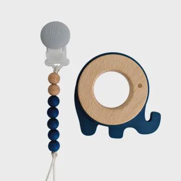 ELEPHANT TEETHER ON BEADED STRAND ASST.