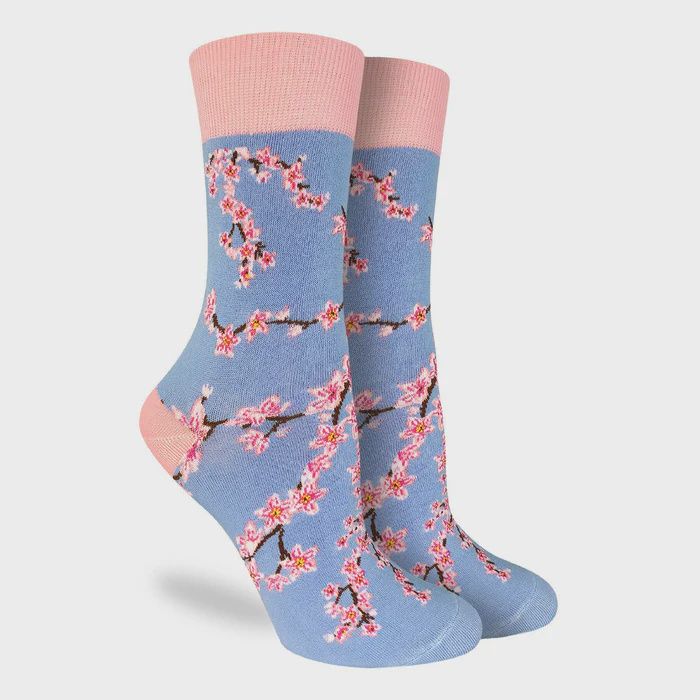 WOMENS CHERRY BLOSSOM CREW SOCKS