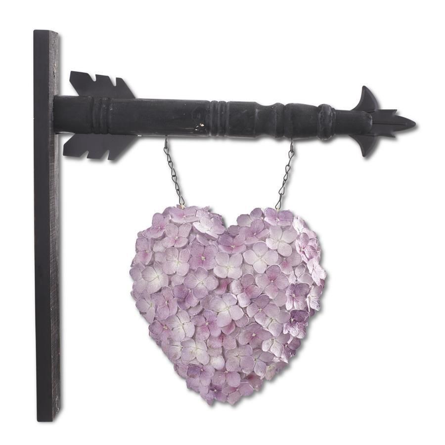 PURPLE HYDRANGEA HEART ARROW