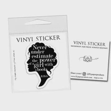 POWER OF A GIRL WITH A BOOK VINYL STICKER