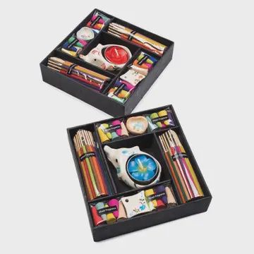 INCENSE STICKS/CONES + CANDLE + HOLDER