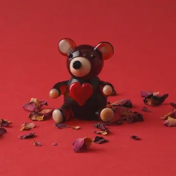 Teddy Heart glass