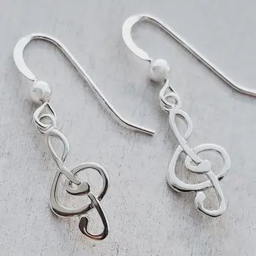 TREBLE CLEF SILVER EARRINGS