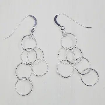 SILVER SPHERES DANGLE EARRINGS