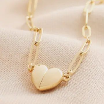 STAINLESS STEEL GOLD MAGNETIC HEART PENDANT