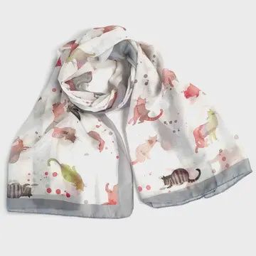 WATER COLOUR CAT SCARF