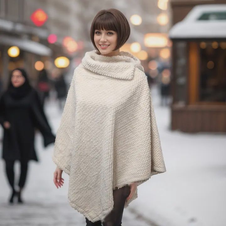 FAUX FUR PONCHO