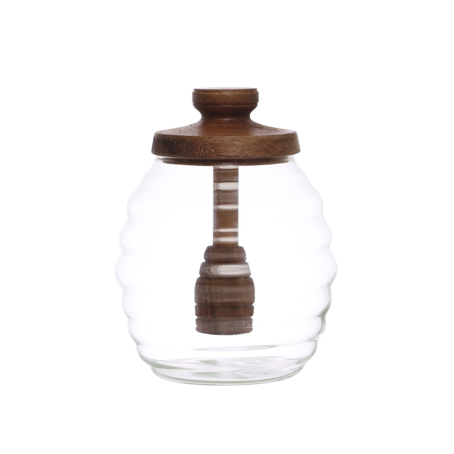 Honey jar with acacia wood lid