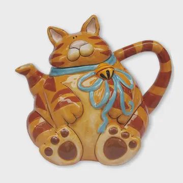 ORANGE CAT TEAPOT