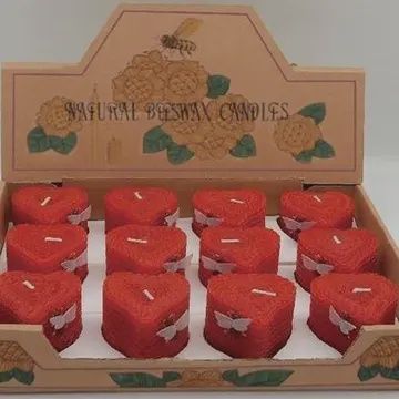 HEAR SHAPED BEESWAX CANDLES