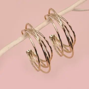 gold hammer earrings