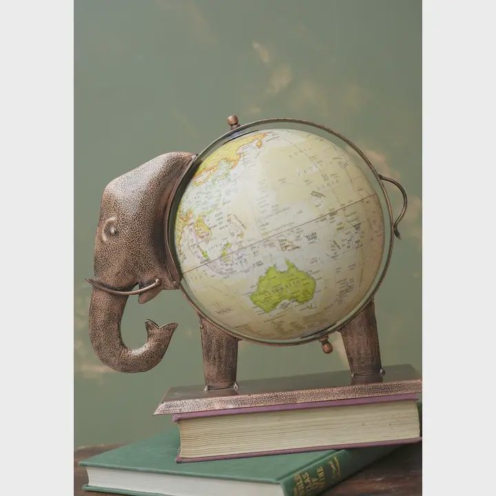 Handmade elephant globe