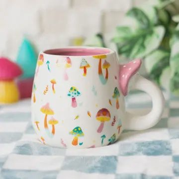 FUNKY FUNGI MUG W/ MUSHROOM HANDLE