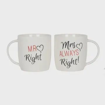SET OF 2 MR. AND MRS. COUPLE MUGS