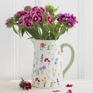 WILDFLOWER CERAMIC FLOWER JUG 17CM